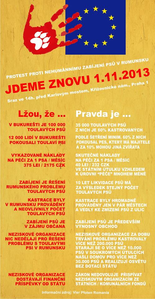 Ďalšie protest proti zabíjaniu psov v Rumunsku